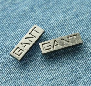Rechthoek vorm metalen label met pinnen