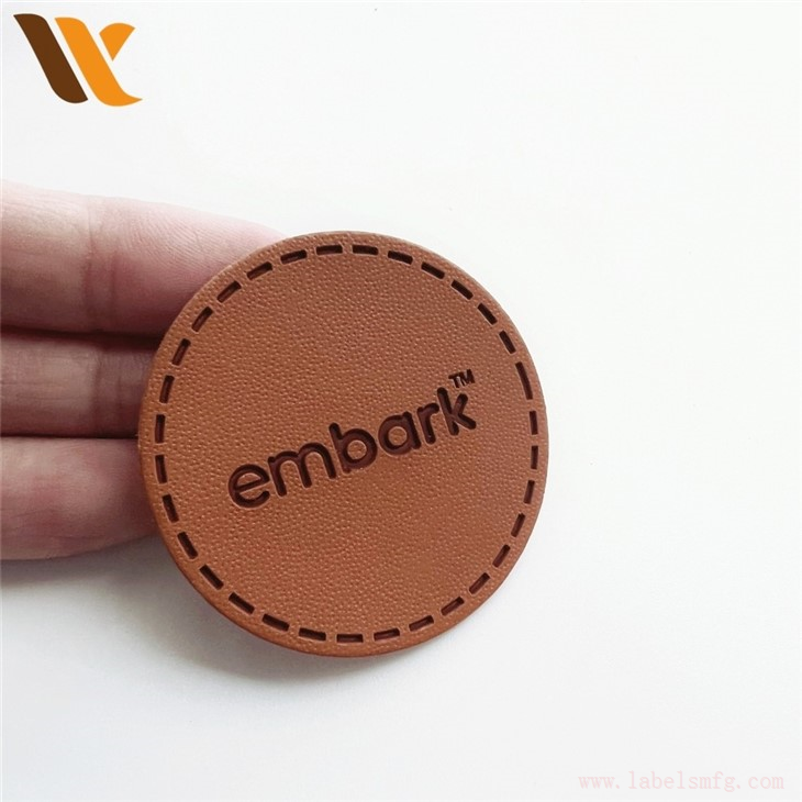 Custom Trademark Leather Name Patch Round Badge