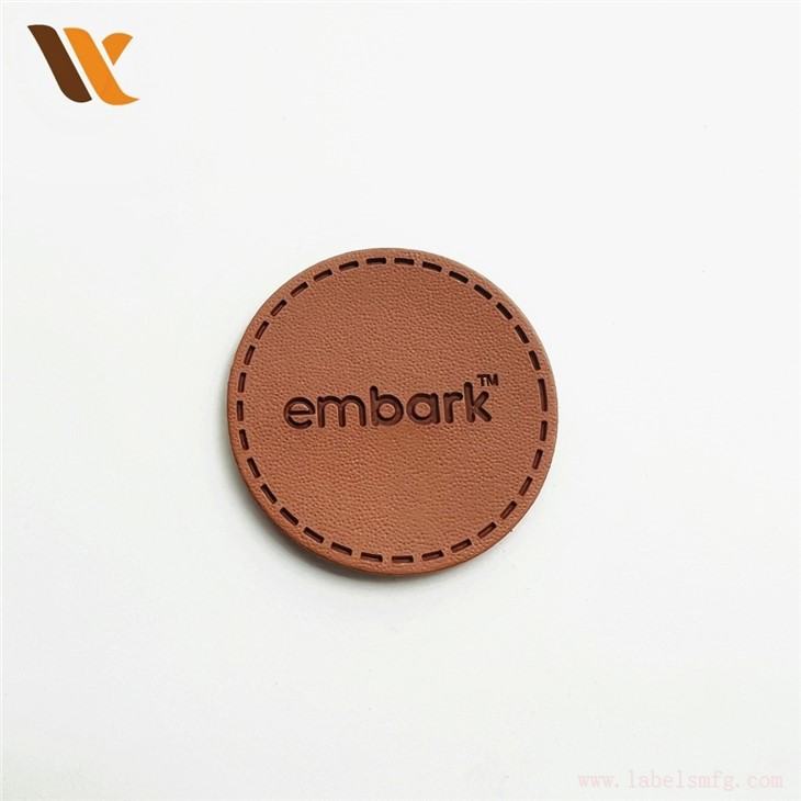 Custom Trademark Leather Name Patch Round Badge