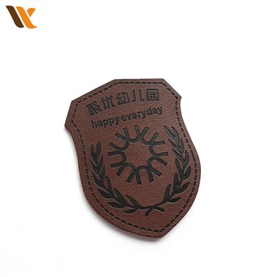 Aangepaste echt lederen patch-badge voor schooluniform
