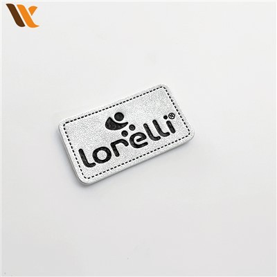 Siliver kleur synthetisch PU kunstleer label